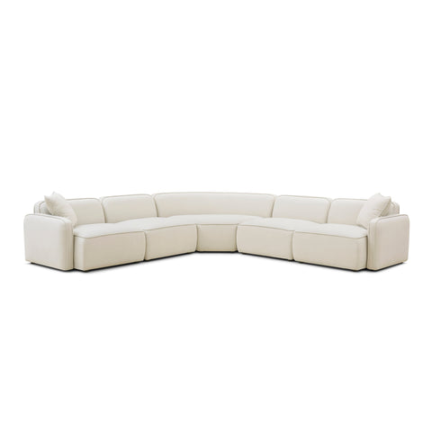 Sabine Verona 5-Piece Sand Upcycled Performance Linen Modular Large L-Sectional - image 6