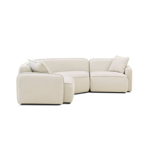 Sabine Verona 3-Piece Sand Upcycled Performance Linen Modular L-Sectional - image 3