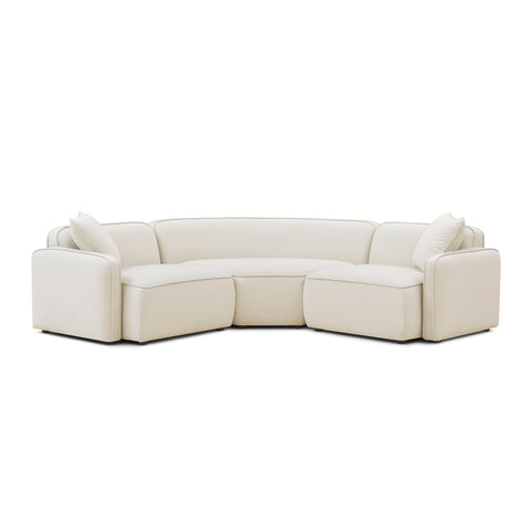 Sabine Verona 3-Piece Sand Upcycled Performance Linen Modular L-Sectional - image 5
