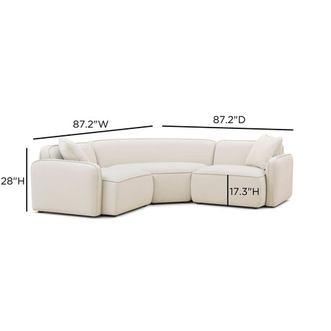 Sabine Verona 3-Piece Sand Upcycled Performance Linen Modular L-Sectional - image 6