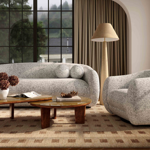 Elodie Marais 80" Black and White Woven Performance Fabric Sofa - image 2