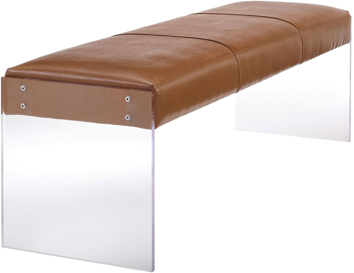 tropea brown leather/acrylic bench