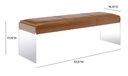 Tropea Brown Leather/Acrylic Bench