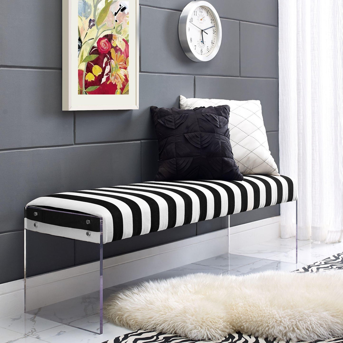 tropea paris velvet/acrylic bench