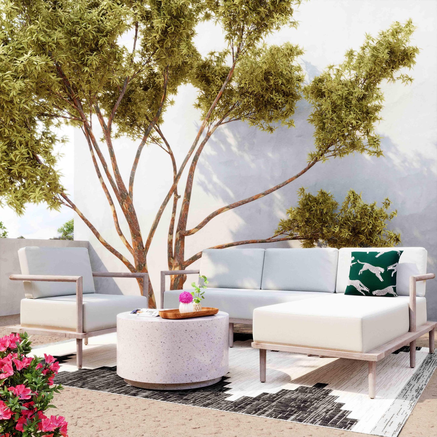 madra cream outdoor lounge chair