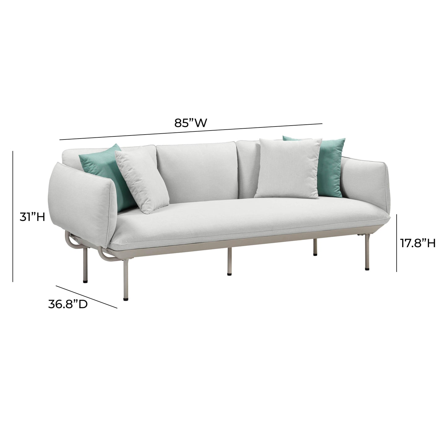 koah light grey outdoor sofa