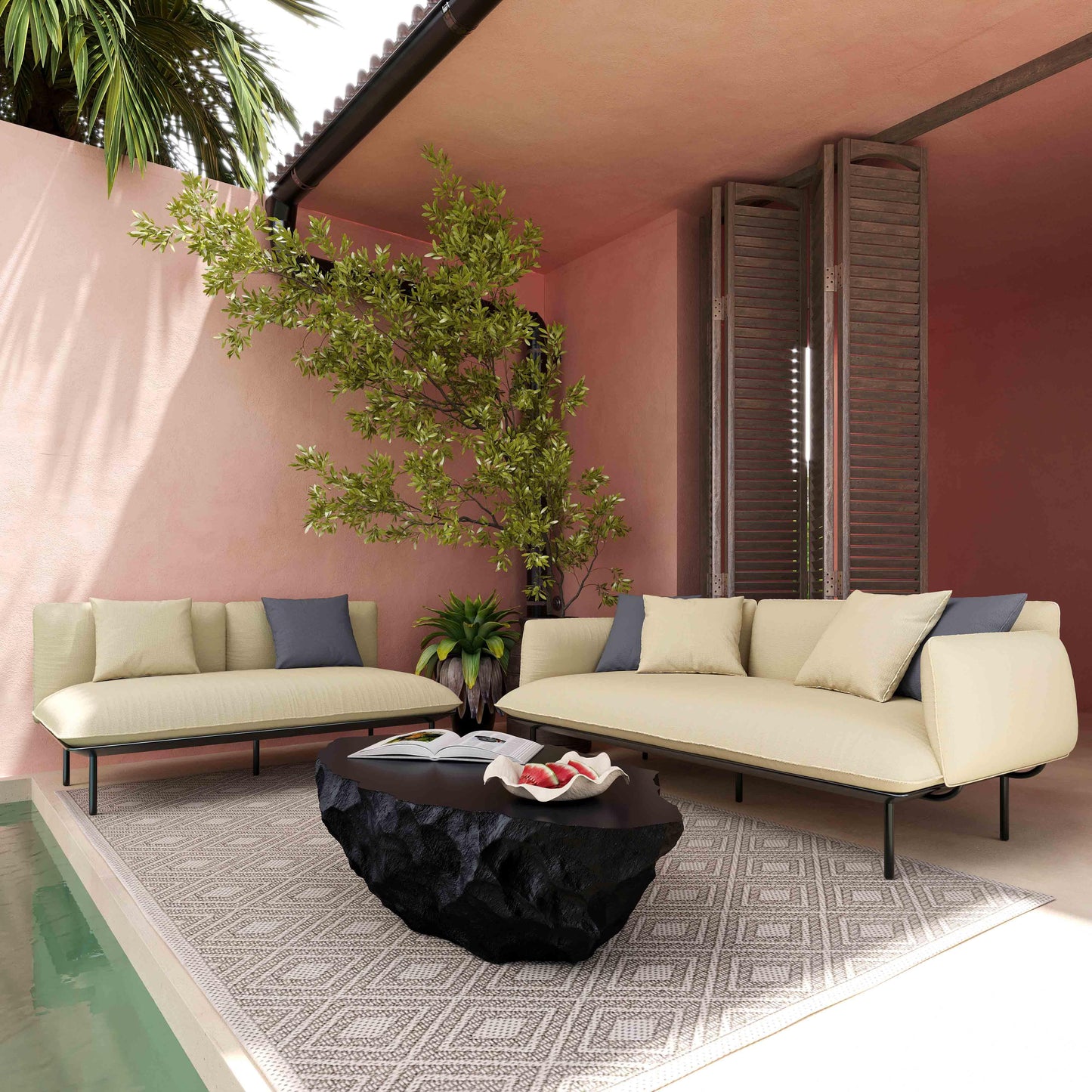 koah beige outdoor sofa