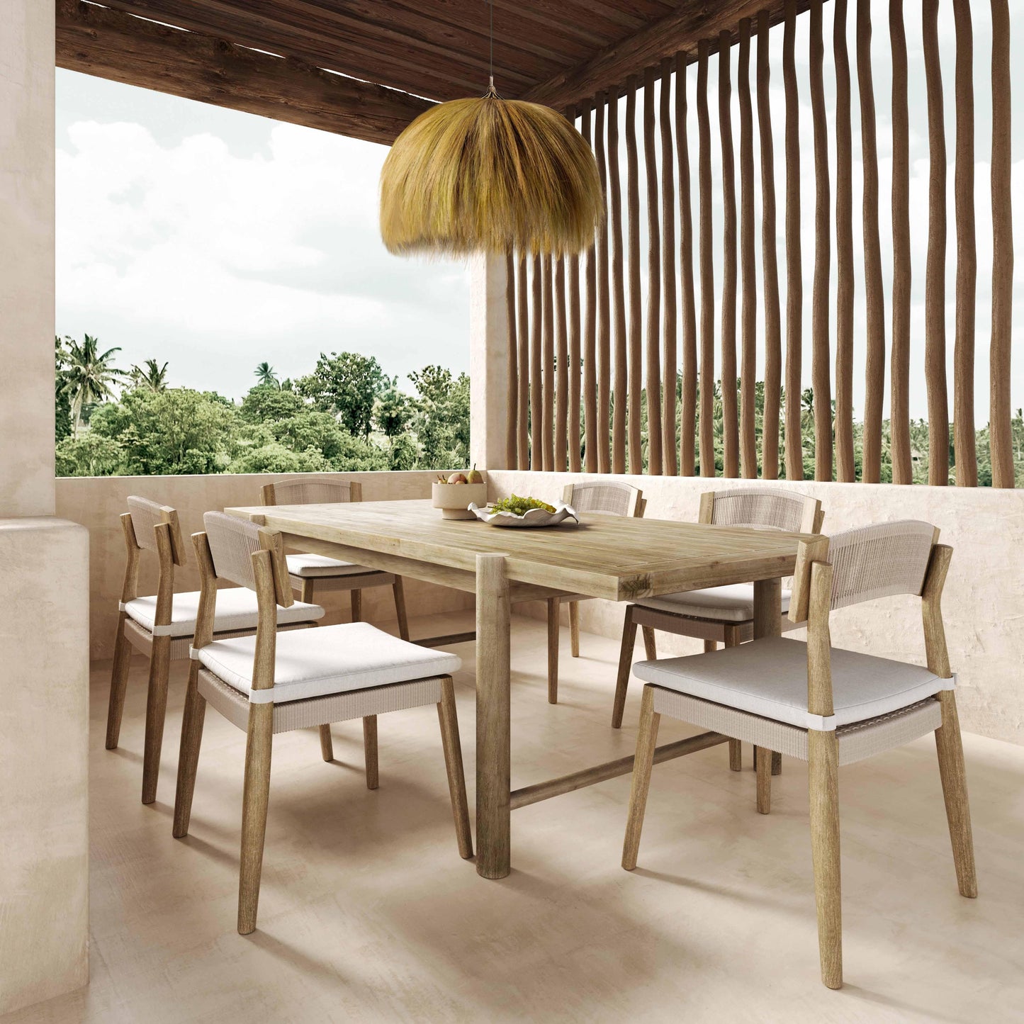 dakota light teak outdoor rectangular dining table