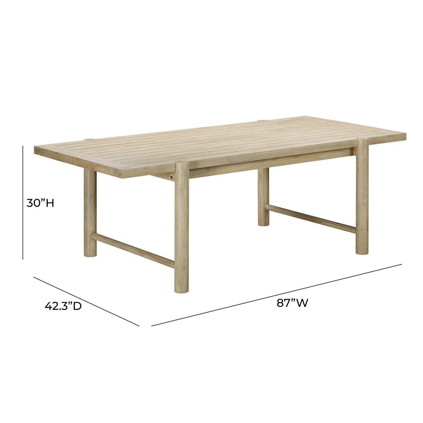 dakota light teak outdoor rectangular dining table