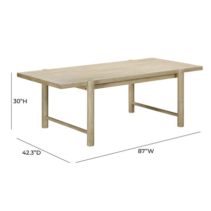 Dakota Light Teak Outdoor Rectangular Dining Table