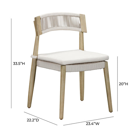 Amelie Laurent Cream Outdoor Dining Chair - Set of 2 - image 9