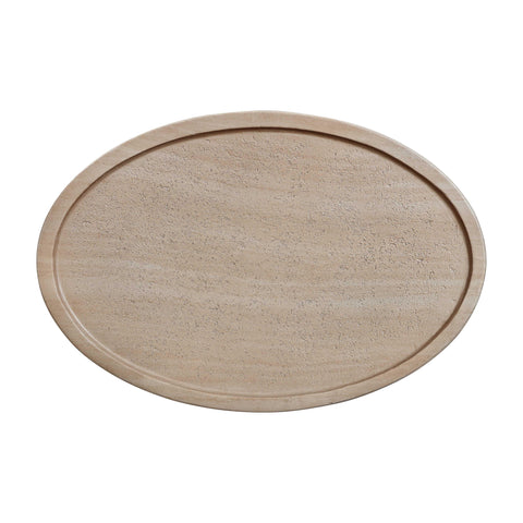 Wafa Textured Faux Travertine Indoor / Outdoor Side Table