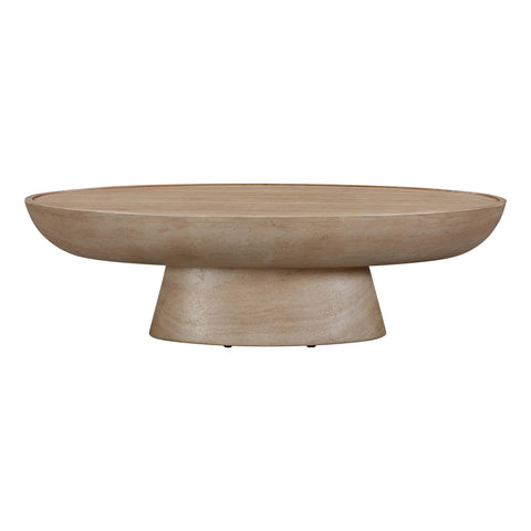 Amelie Fontaine 47" Textured Faux Travertine Indoor/Outdoor Coffee Table - image 3