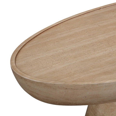 Amelie Fontaine 47" Textured Faux Travertine Indoor/Outdoor Coffee Table - image 5