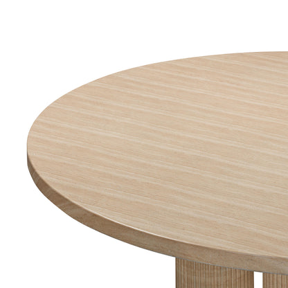 Aurora Textured Faux Travertine Indoor / Outdoor Round Dining Table