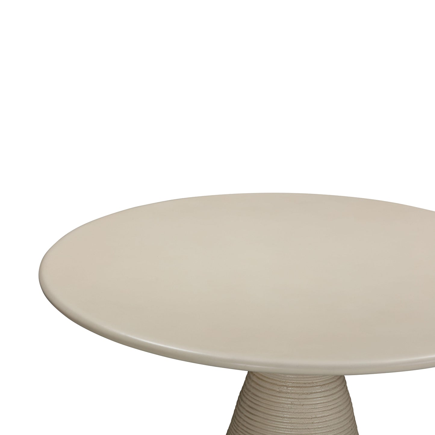 leslie beige textured faux plaster concrete indoor / outdoor round dining table