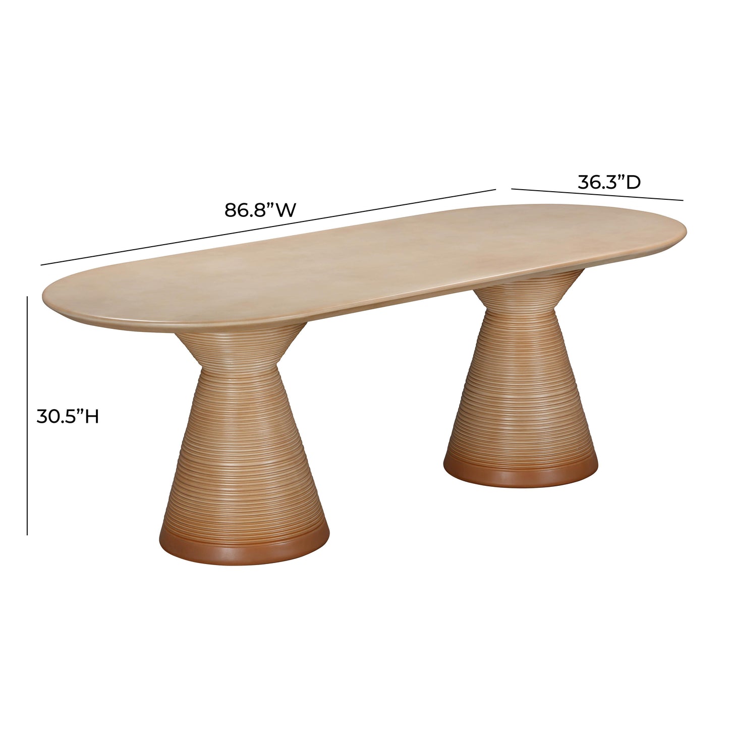 chip terracotta oval indoor / outdoor dining table