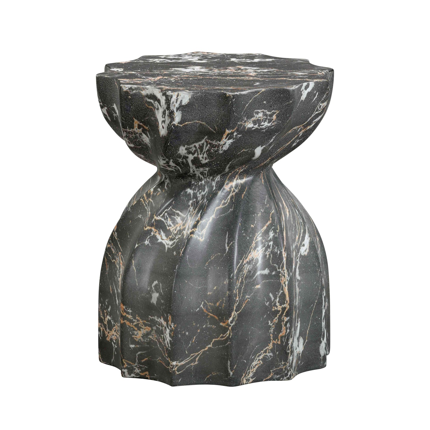 rue black faux marble indoor / outdoor concrete stool