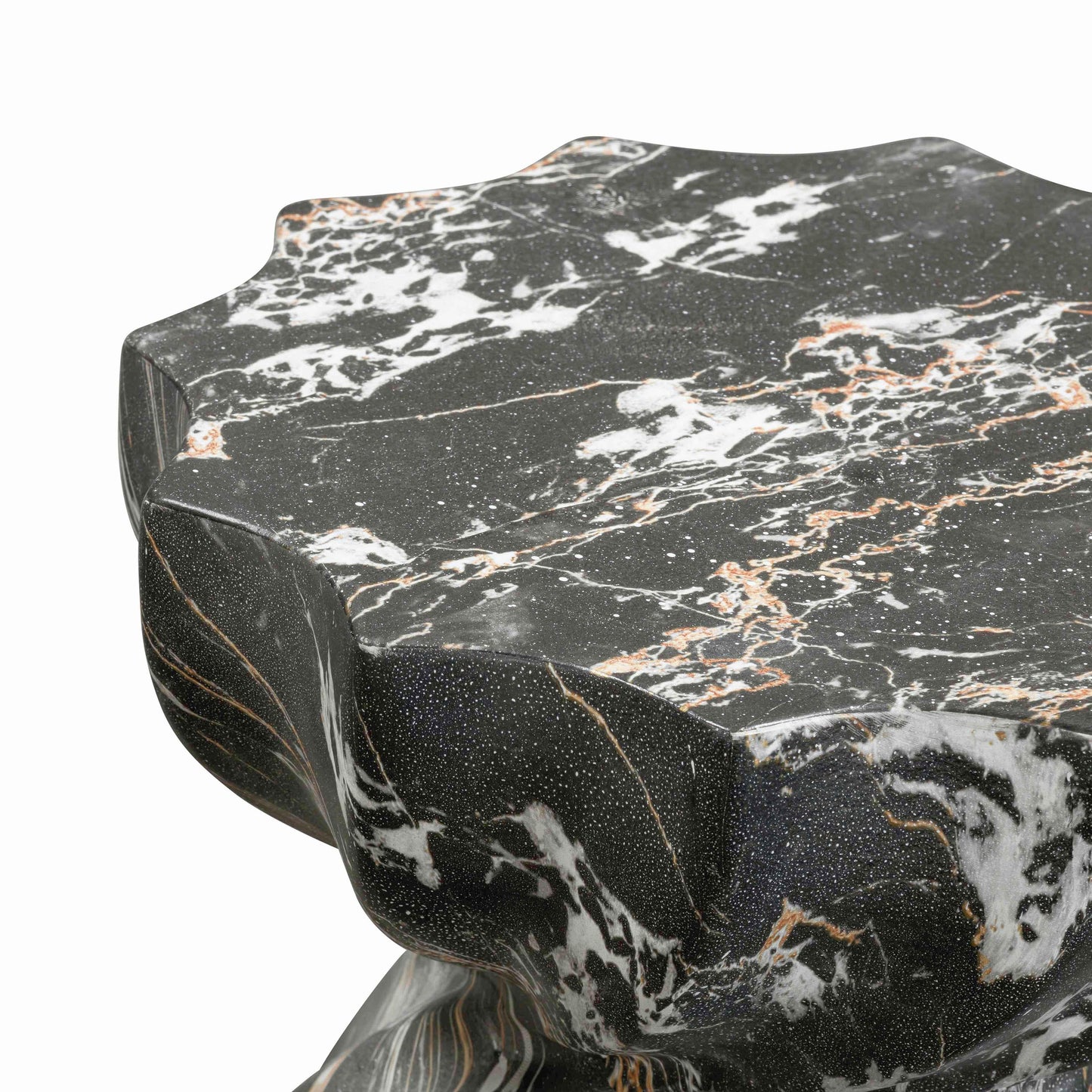 rue black faux marble indoor / outdoor concrete stool