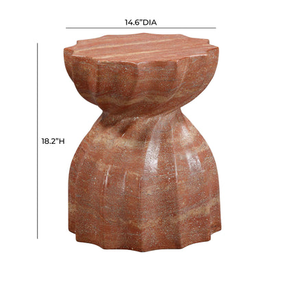 Rue Faux Red Sandstone Indoor / Outdoor Concrete Stool