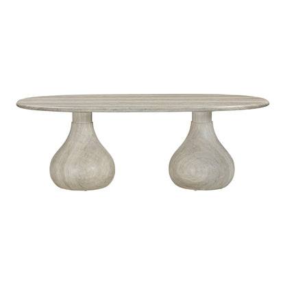 Ginny Faux Travertine Indoor / Outdoor Pedestal Dining Table