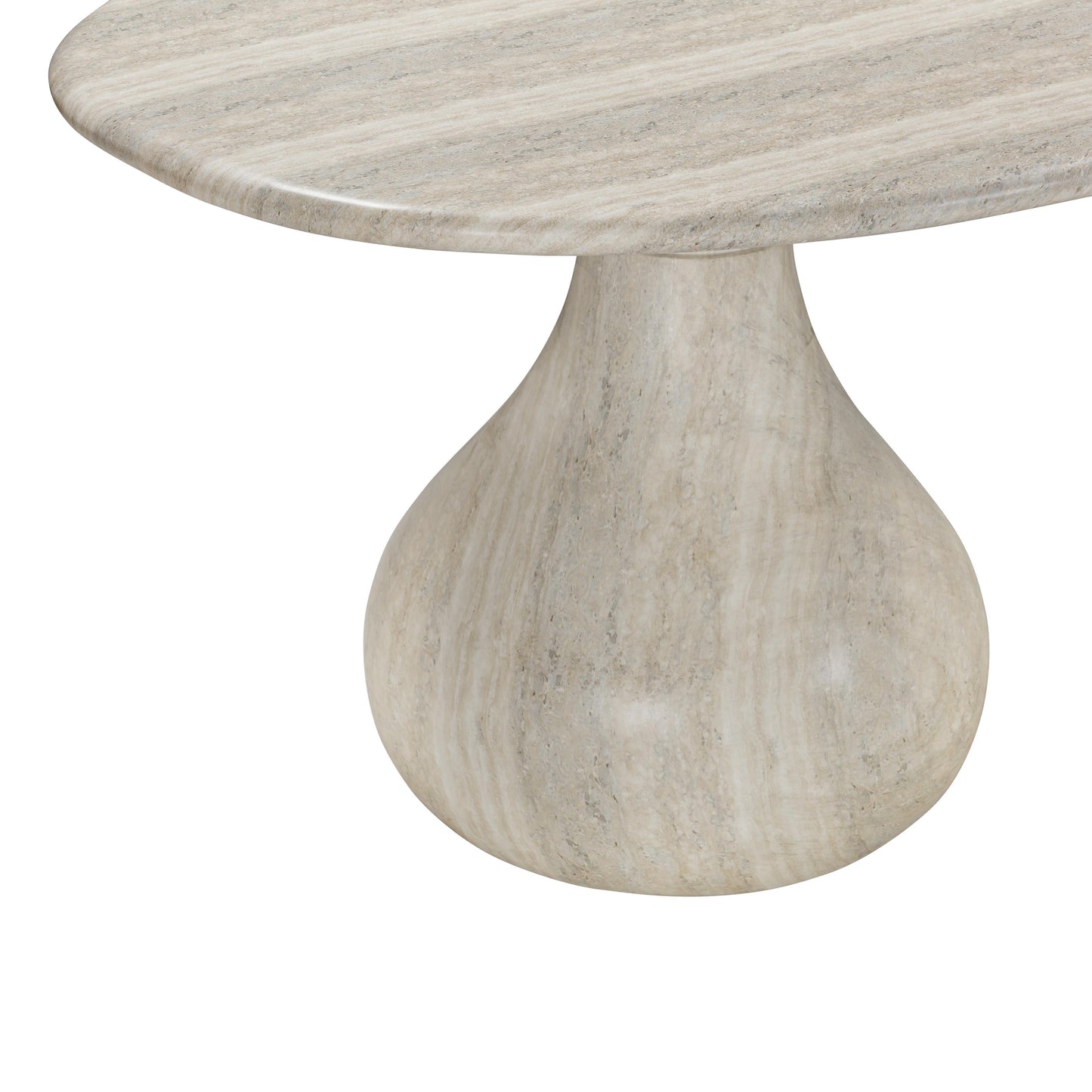 ginny faux travertine indoor / outdoor pedestal dining table