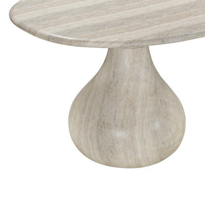 Ginny Faux Travertine Indoor / Outdoor Pedestal Dining Table