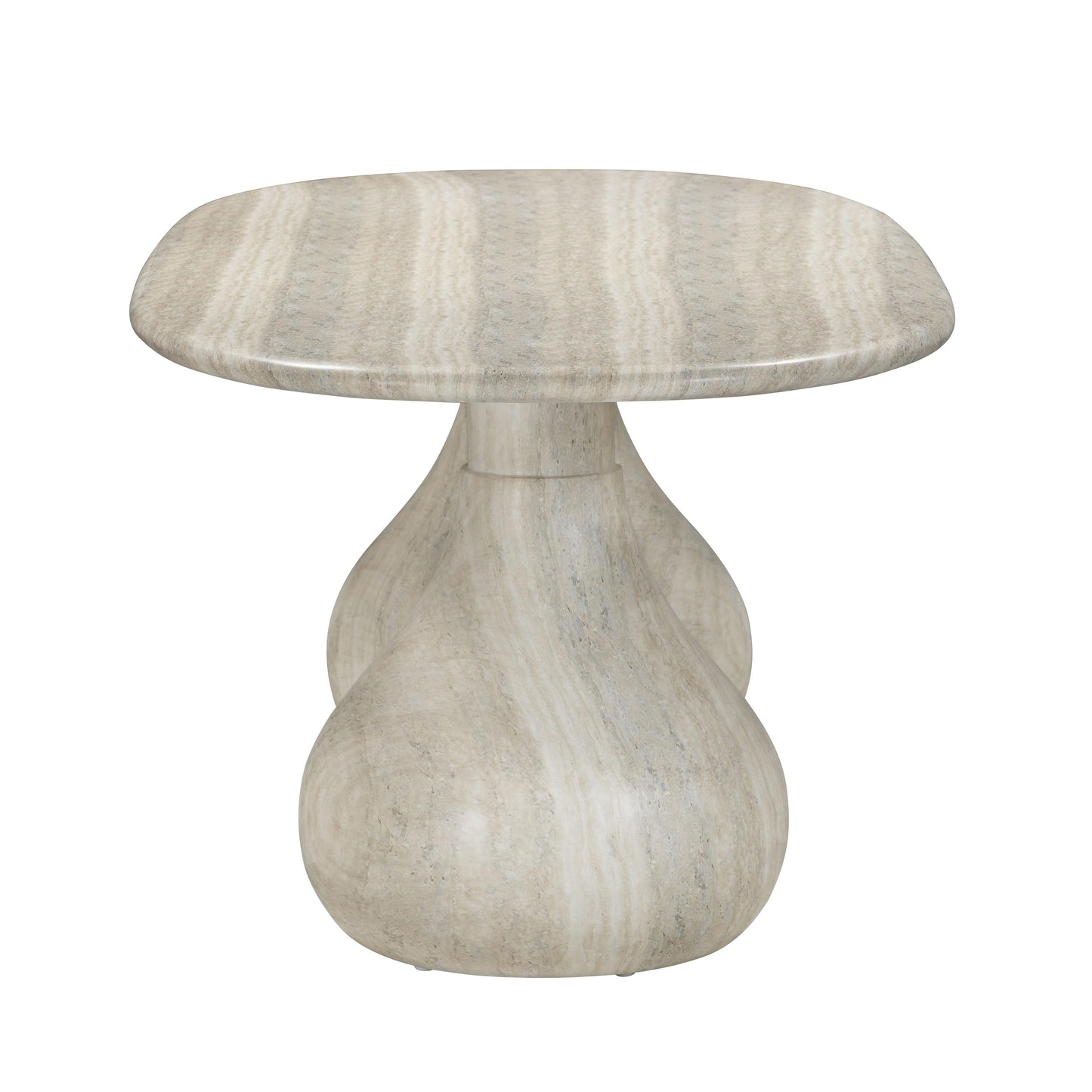 ginny faux travertine indoor / outdoor pedestal dining table