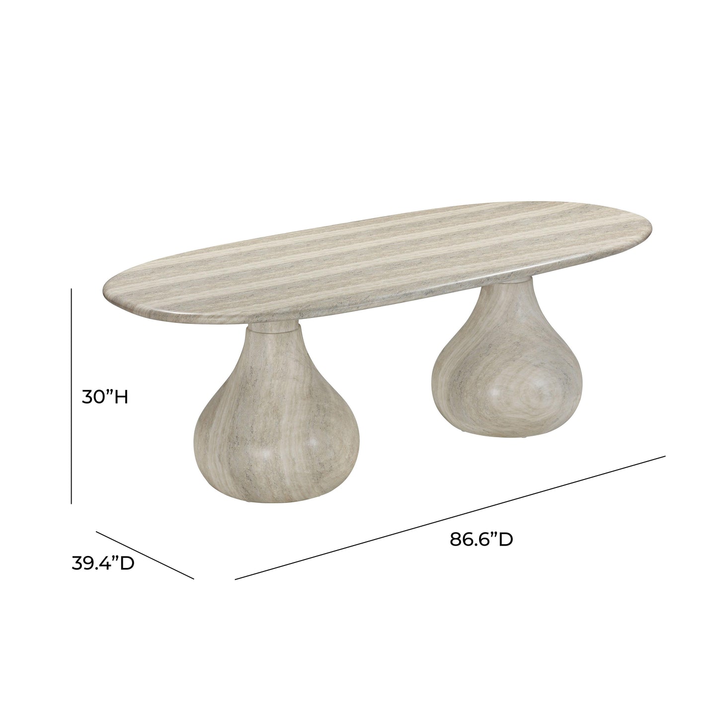 ginny faux travertine indoor / outdoor pedestal dining table