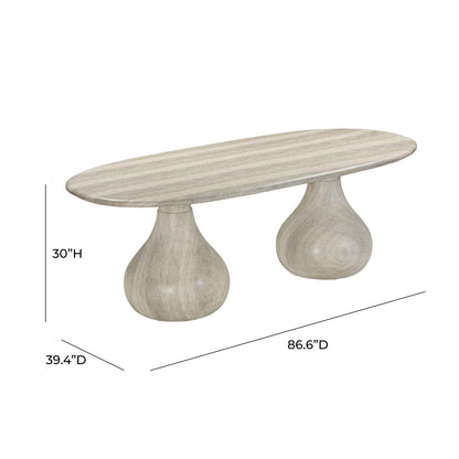 Ginny Faux Travertine Indoor / Outdoor Pedestal Dining Table