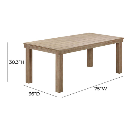 Esther Natural 75 Inch Rectangular Outdoor Dining Table