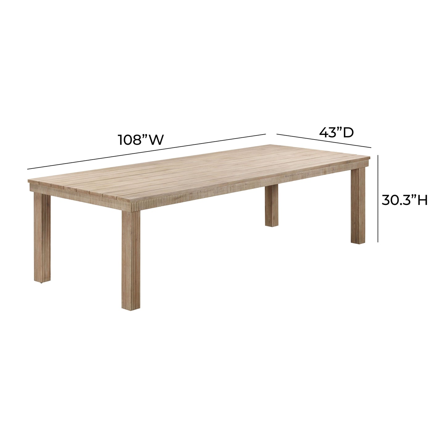 esther natural 108 inch rectangular outdoor dining table