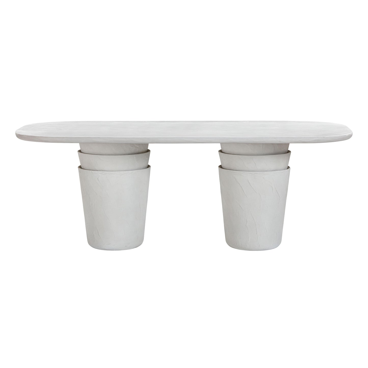 serenity light grey faux plaster indoor / outdoor concrete dining table