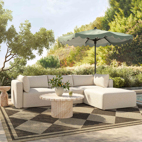 Camille Loire 4-Piece Cream Performance Fabric Outdoor Modular Sectional - image 2