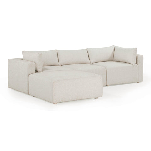 Camille Loire 4-Piece Cream Performance Fabric Outdoor Modular Sectional - image 3