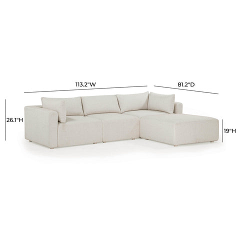 Camille Loire 4-Piece Cream Performance Fabric Outdoor Modular Sectional - image 9