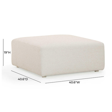 Camille Loire Cream Performance Fabric Outdoor Ottoman - image 6