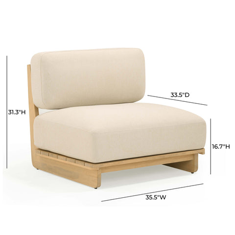 Isabelle Savoy Cream Performance Fabric Outdoor Lounge Chair - image 6