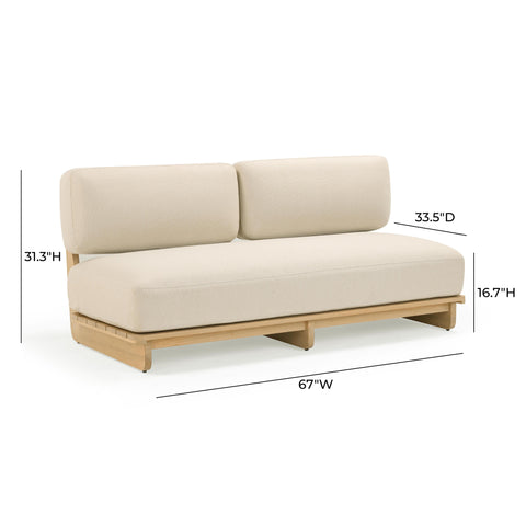 Isabelle Savoy 67" Cream Performance Fabric Outdoor Lounge Sofa - image 7