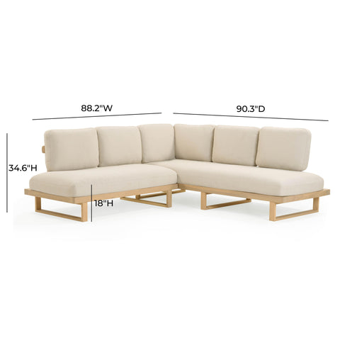 Sabine Fontaine 2-Piece Cream Performance Fabric Outdoor L-Shaped Sectional - image 8