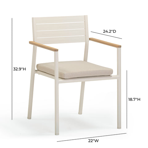 Arielle Sorrento Cream Performance Fabric Outdoor Dining Chair - Set of 2 - image 8