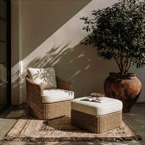 Beatrice Beaumont Boucle Outdoor Ottoman - image 2