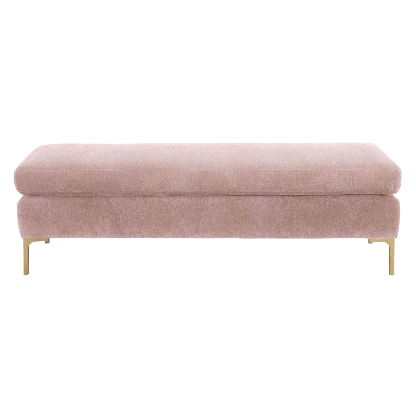 macie blush textured velvet bench