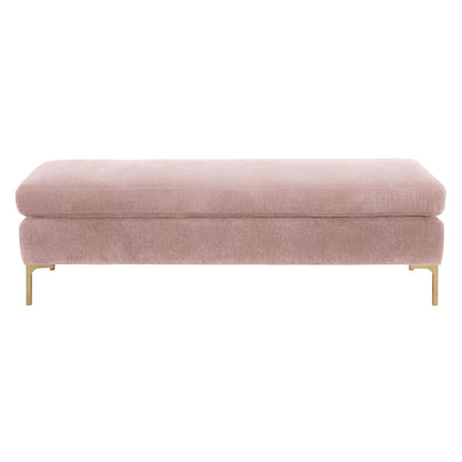 Macie Blush Textured Velvet Bench