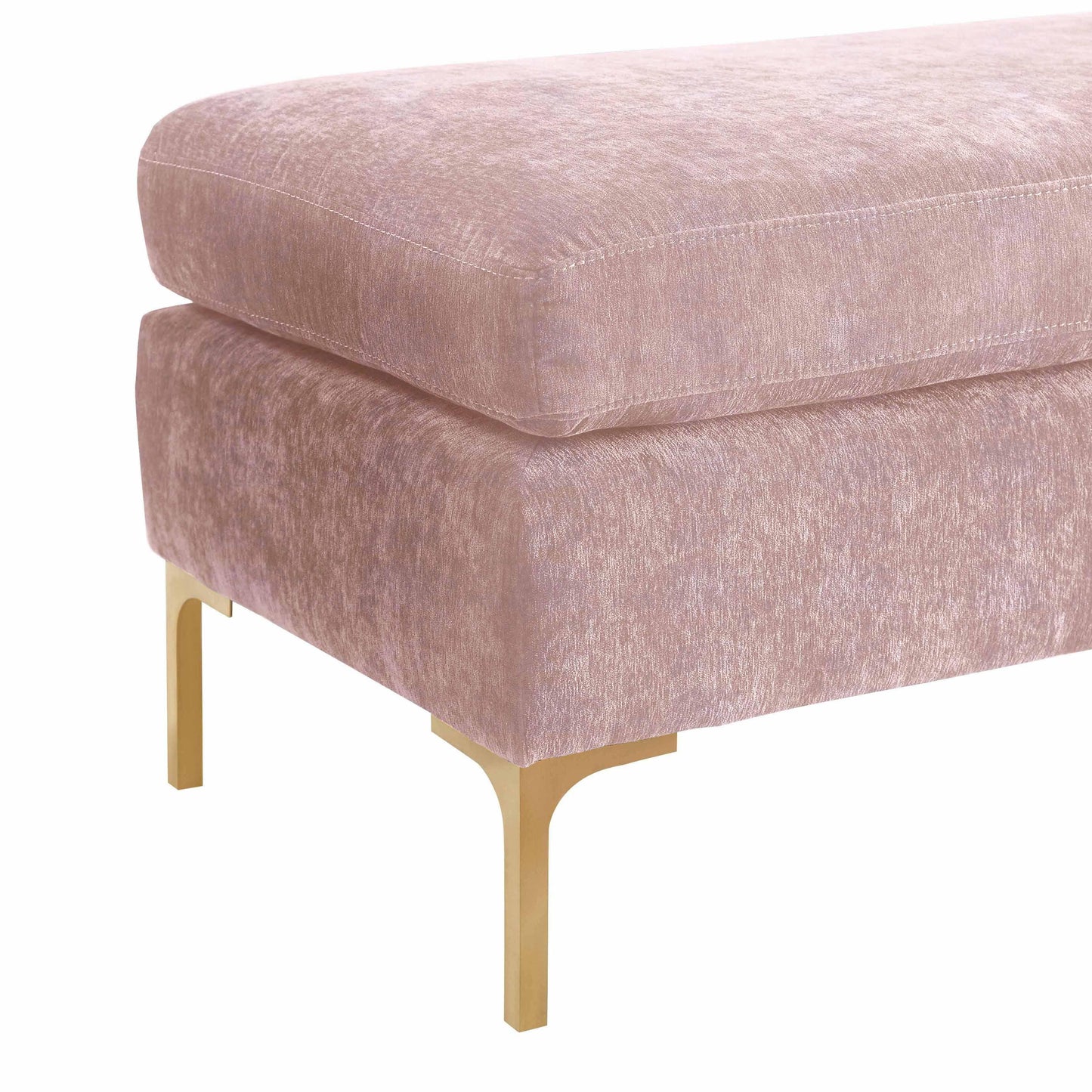 macie blush textured velvet bench