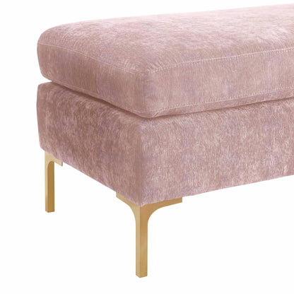 Macie Blush Textured Velvet Bench