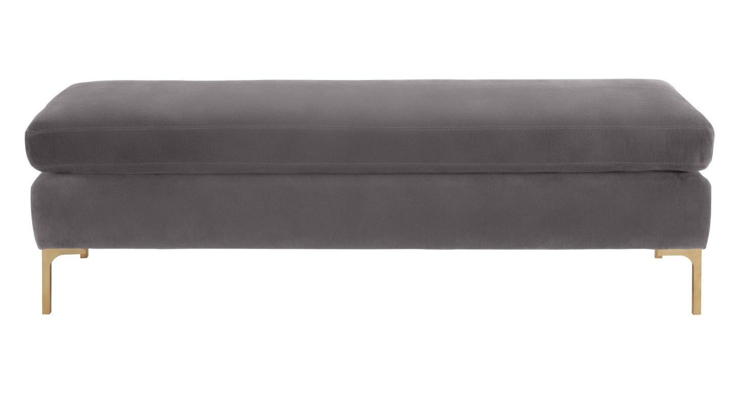 macie grey velvet bench