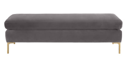 Macie Grey Velvet Bench