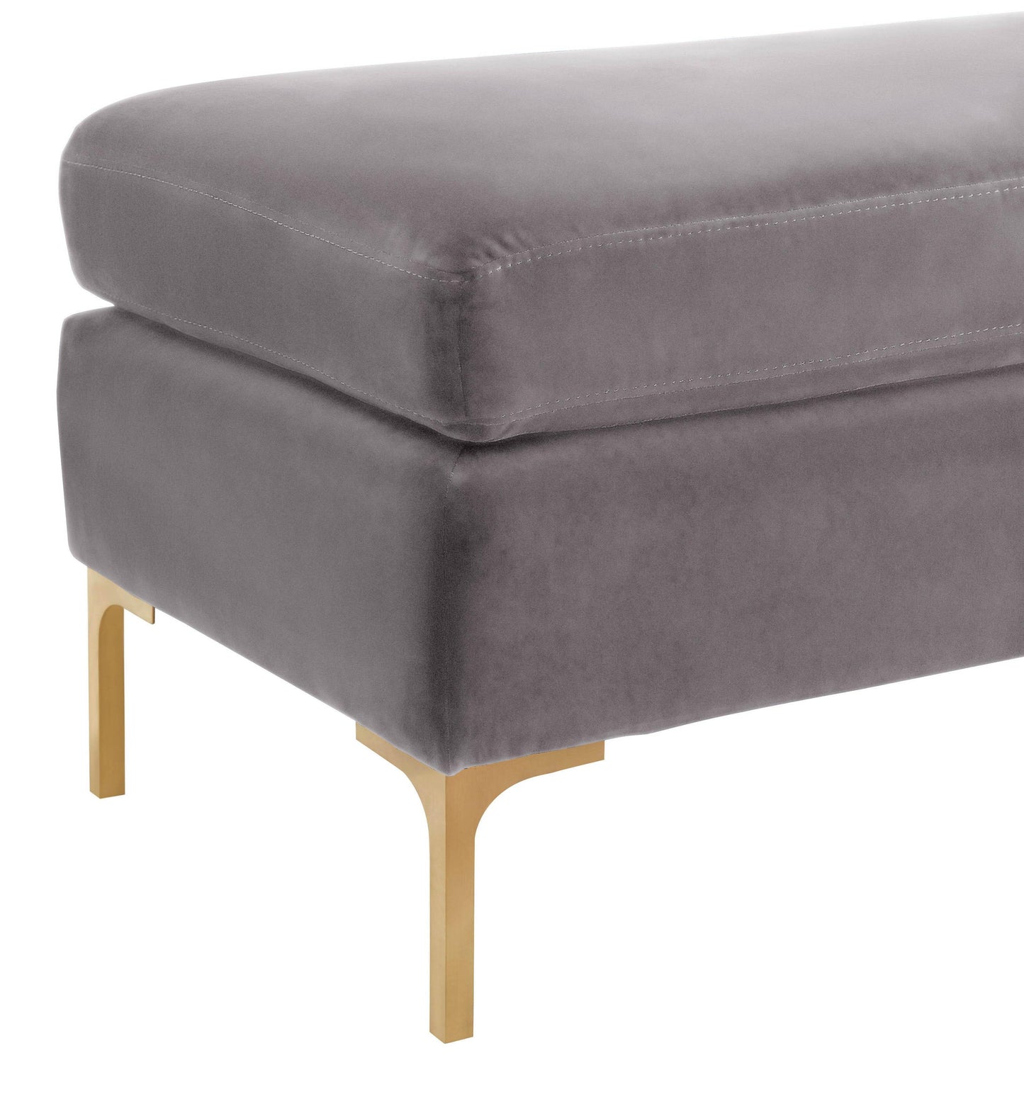 macie grey velvet bench