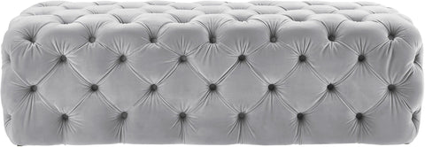 Citrus Grey Velvet Ottoman